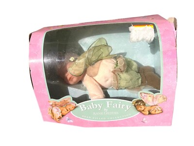 Anne Geddes Sleeping Baby Bär Green Wings Sprite Fee Schmetterling weiche Bohne Puppe