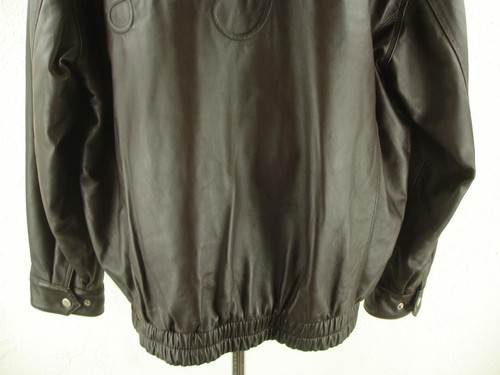 Men's sz L Sean John Signed Dark Brown Genuine Leather Jacket Motorcycle Bomber - Picture 8 of 24