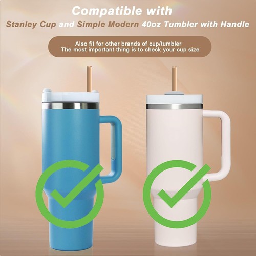 Silicone Straw Replacement for Stanley 40 oz 30 oz Cup 9 Pack Reusable Long R... - Picture 2 of 3