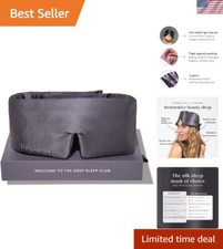 Silk Sleep Mask. Face-Hugging, Padded Silk Cocoon for Luxury Sleep in Total D...