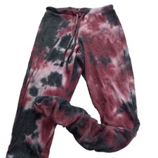 Chaser Ribbed Knit Ruched Joggers Women's Size Small Blackberry Tie Dye