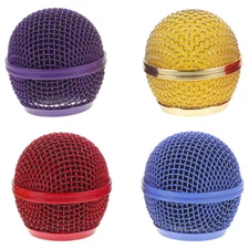 4 Pcs Microphone Head Replacement Colorful Cover Colored Grille