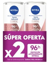 Nivea Roll-on Antitraspirante Tono Natural - Women Clinical 96h Deodorant 2 Pack