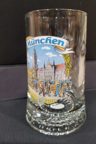 NEU ~ Oktoberfest München München Schweres Souvenirglas Bierbecher Stein Pferdeschloss - Bild 2 von 9