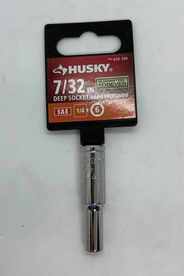 Lot Of 5 Husky 1/4 Drive 6pt DEEP Socket, Size 7/32”, Chrome T1 - Image 2 of 4