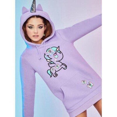 Dollskill x Tokidoki Fairy Kingdom Graphic Oversized Hoodie - Size