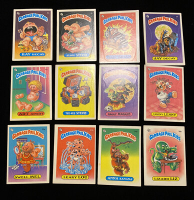 Lot of 12 Garbage Pail Kids Series 1, 2b 3b 4a 5b 6a 10a 16b 17b 20a 23a 34b 38b