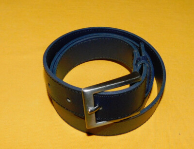 MEN'S H M DARK GREY/BLACK GENUINE LEATHER BELT SIZE