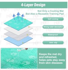 Pet Cooling Mat Self Cooling, Small Size 18  X 24  , 2 Pack
