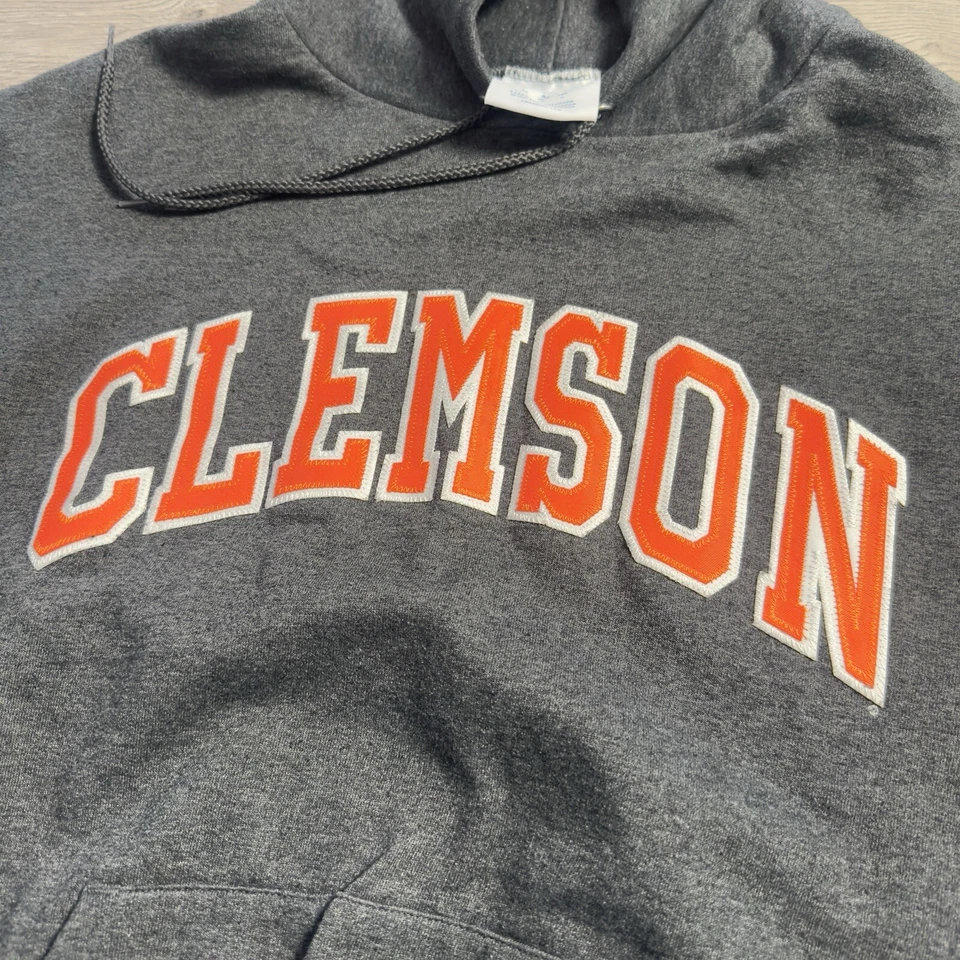 Champion Clemson Tigers Pullover Hoodie Adult Size M Grey With Orange Embroid - Image 2 of 4