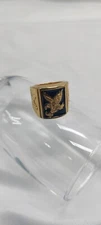 stainless steel eagle ring men