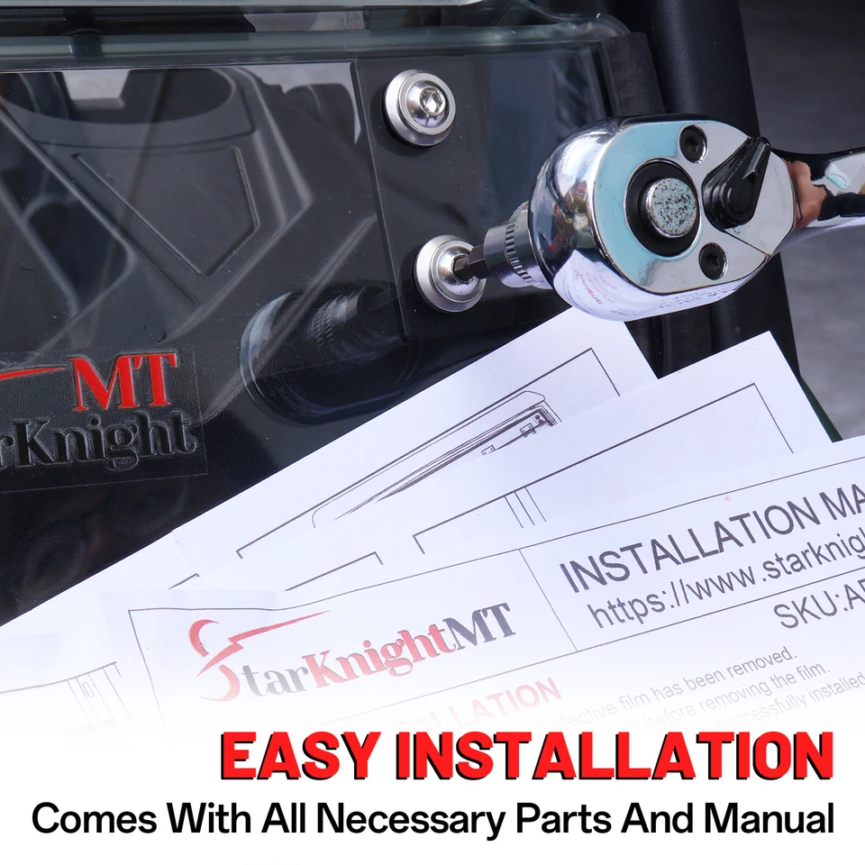 Front Flip Split Windshield Window for Can-Am Defender HD5 HD8 HD10 2016-2024 Foto 4 de 4