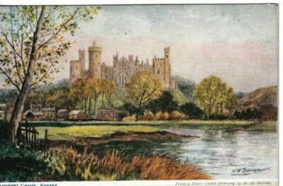 ARUNDEL, SUSSEX - DAS SCHLOSS W.H.BURROW KUNST FARBIGE POSTKARTE
