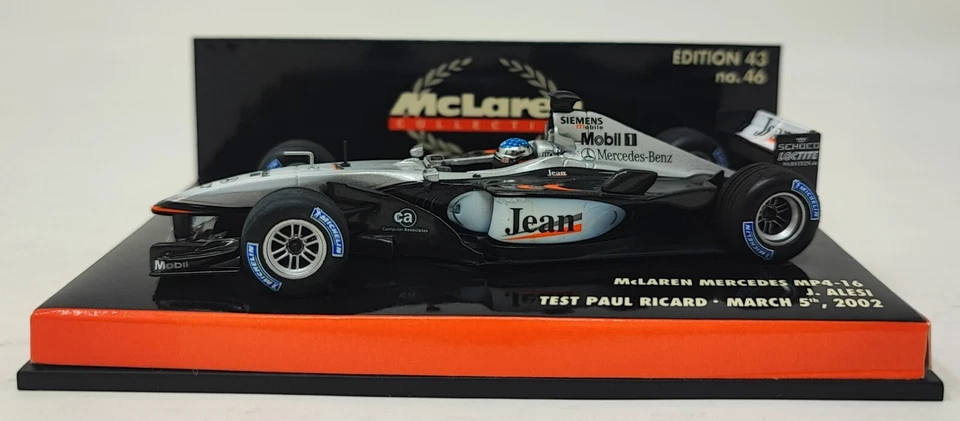 Minichamps 1:43 McLaren MP4-16 Test Paul Ricard 2002 Jean Alesi Diecast Model Foto 2 de 4