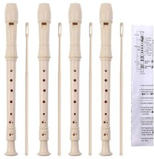 4 Pack Recorder Instrument for Kids, 8 Hole German Style Soprano Recorder for...
