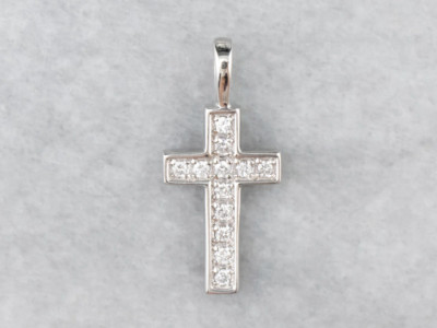 2.00Ct Round Cut Lab Created Diamond Cross Pendant 14k White Gold Plated Sillver