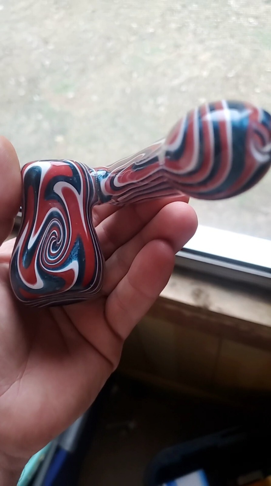 Heady Greaful Dead Inspired Dichroic Wigwag Linework Sidecar Bubbler Glass Pipe 