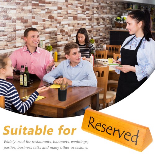5 PCS Wedding Seat Card Pine Wood Table Tents Reserved Sign Signs for
