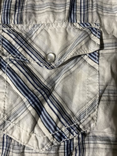 carbon 2 button up shirt Pearl Snap Button Sz Xxl Long Sleeve - Picture 5 of 7