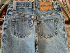 Kirkland boys sz 12 M blue denim jean pant 100 cotton original straig