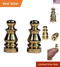 Elegant 1 Inch Solid Brass Lamp Shade Finials - Pack of 2 for Timeless Beauty