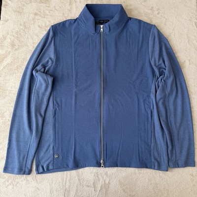 Peter Millar Solstice Hybrid Full Zip Cardigan Jacket Ocean Blue MS25XK66 Sz XL