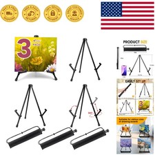 3 Pack 14'' Adjustable Tabletop Easels - Portable Display for Art Signage