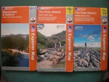 OL 1 24 277 PEAK DISTRICT DARK WHITE MANCHESTER EXPLORER ORDNANCE SURVEY MAPS OS