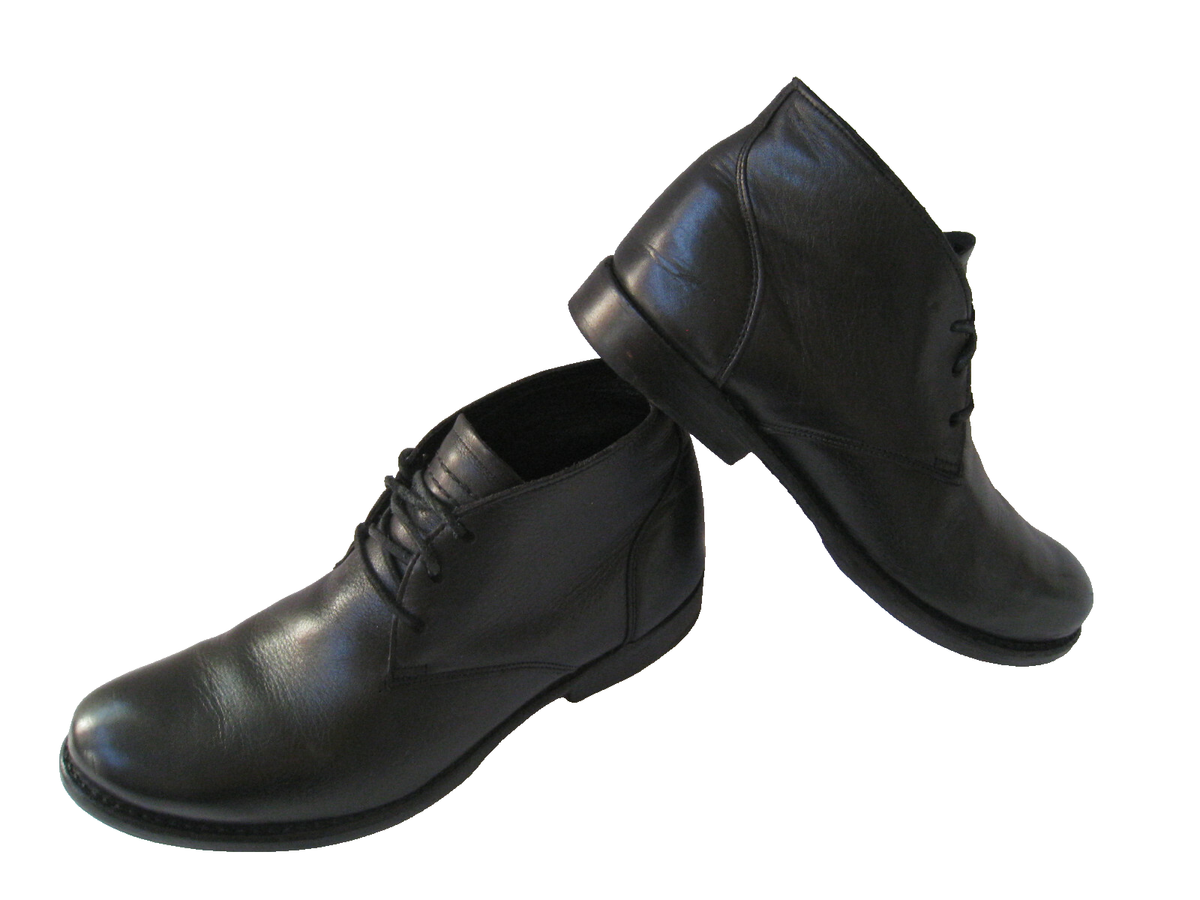 その他 E WALK-OVER LEO.E.KEITH SINCE 1758 BLACK LEATHER ANKLE BOOT MEN'S US
