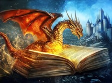 1000 Piece Jigsaw Puzzle for Adults - Mythical Dragon Springs Out of The Page...
