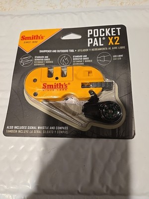 Smith's Pocket Pal X2 Sharpener and Outdoors Tool Firestarter Compass LED Light