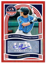 39/65 Panini 2024 USA Stars Stripes Red Signed Autographed Auto Cannon Goldin