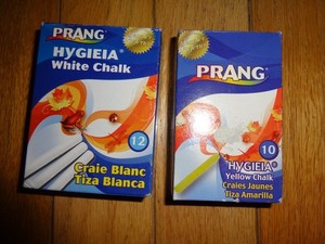 Vintage Prang White & Yellow Anti-Dust Chalk /2 Boxes , 22 Sticks