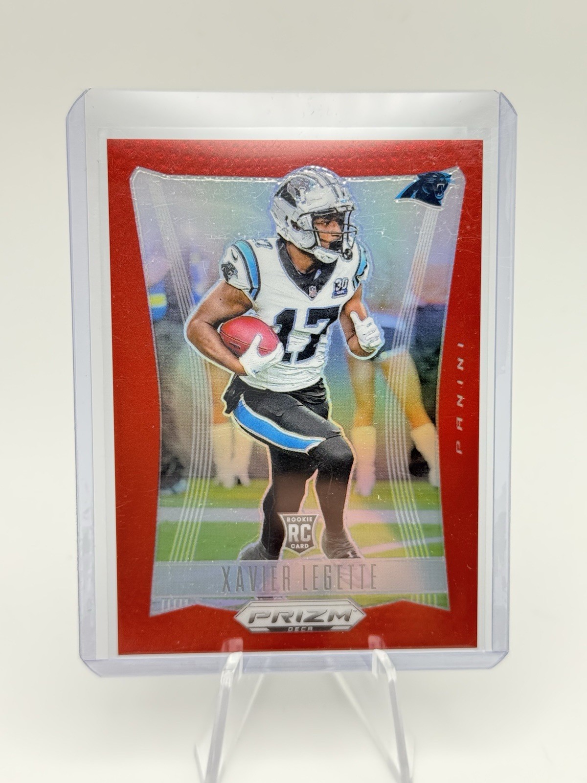 2024 Panini Prizm Deca - Xavier Legette #44 Red Prizm /199 (RC) Panthers Rookie