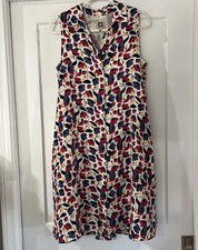 ANNE KLEIN BRETON SLEEVELESS BUTTON FRONT FLORAL LINED MIDI DRESS - SIZE 6 - EUC