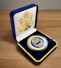 United States Defense Logistics Agency Challenge Coin With Blue Velvet Case