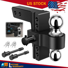 2 Receiver Trailer Hitch 6 Drop Tow Hitch Adjustable Dual Ball Mount 12500lbs 2 Receiver Trailer Hitch 6 Drop Tow Hitch Adjustable Dual Ball Mount 12500lbs
