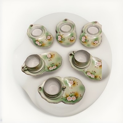RARE NORITAKE 19322 Azalea Set  Of 3 Teacups & Snack Plates +3 Ex. Plates