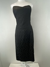 White House Black Market Womens Black Strapless Sheath Dress