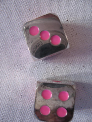 1 PAAR .999 CRAPS SILBER WÜRFEL JE 2 ROSA FÜR DAMEN WIEGT -1oz GAMING + GOLD - Bild 4 von 7