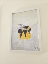 'Pollenating' Bumblebee Art Print On A3 Matte Paper Unframed 