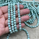 Wholesale 1 Pcs Amazonite Stone ball beads 6mm 7.5" crystal Stretch Bracelet