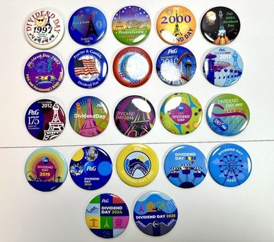 22 Kings Island Procter & Gamble (P&G) Dividend Day Pin Back Buttons Lot