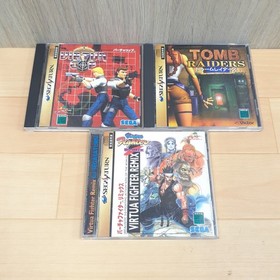 Sega Saturn Console Japan White with Virtua Stick Virtua Gun Controller &5 Games