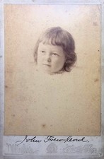 Antique cabinet card photograph Historic Portrait of Young Child by Myers Studio