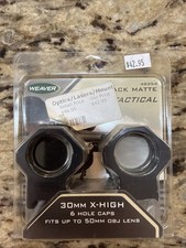 Weaver Tactical Scope Rings 30mm X-High 6-Hole 6 points of contact Matte Finish