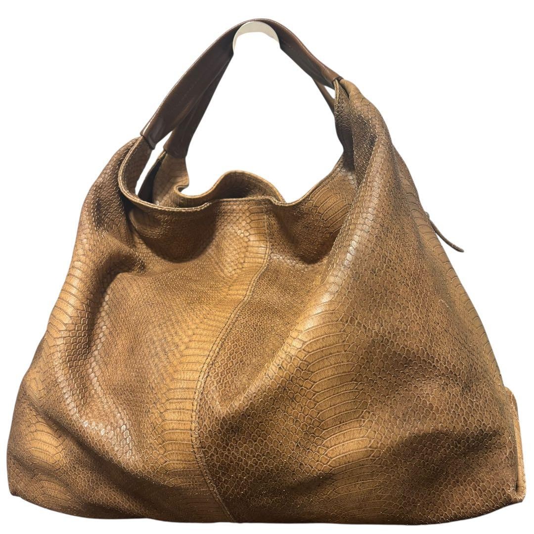 FURLA Python Pattern Leather Large 2Way Shoulder … - image 1