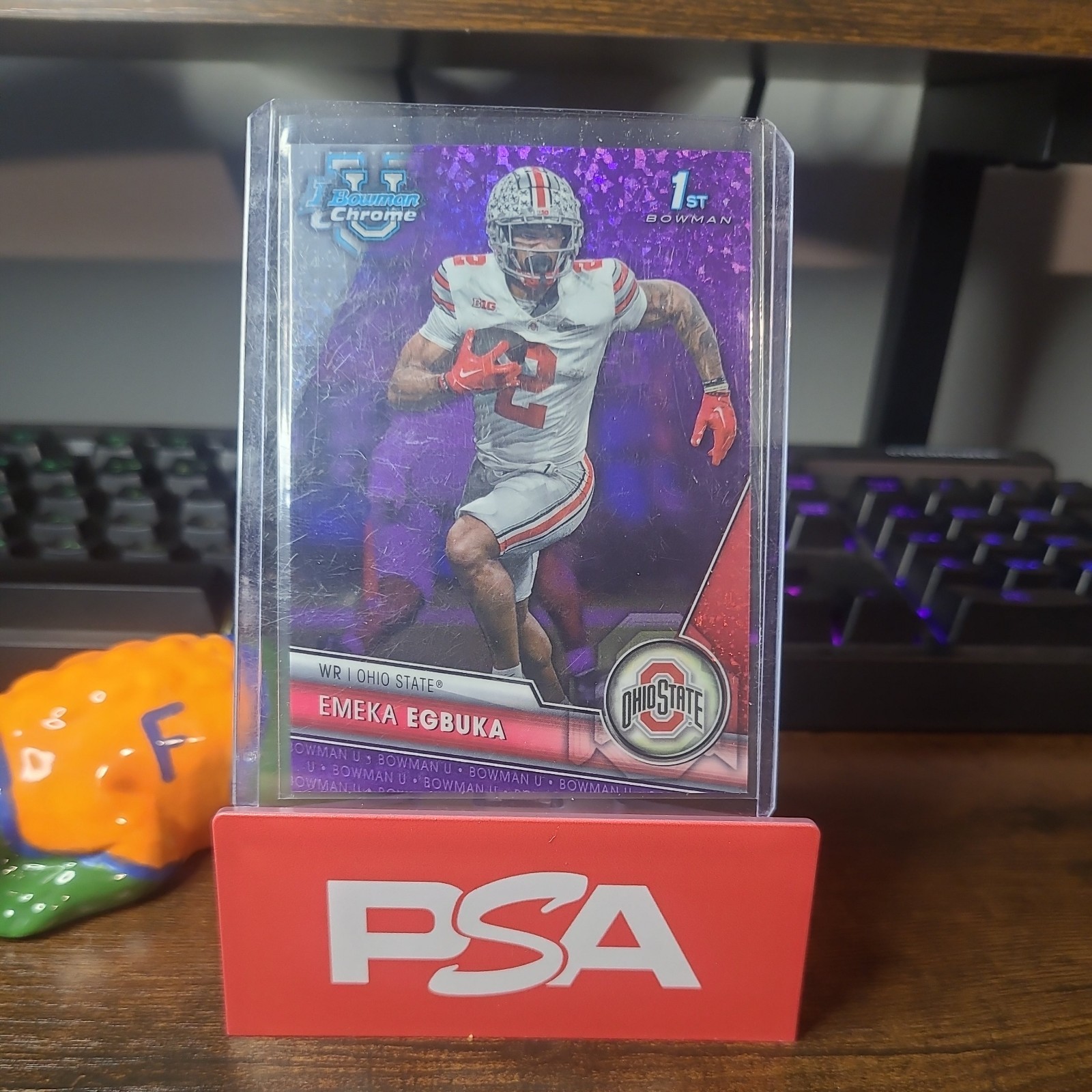 2023 Bowman University Chrome - Emeka Egbuka  Purple Mini-Diamond 14/399 (RC)