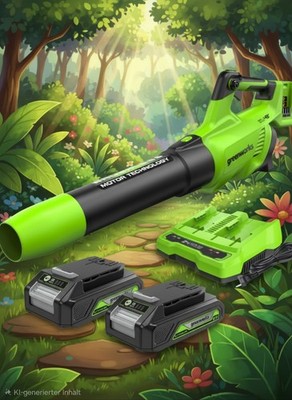Greenworks 48V(24V x 2) Axial Akku Laubbläser mit 2x AKKU UND LADEGERÄT 