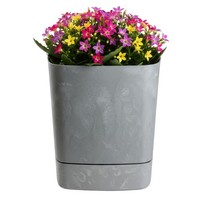 Howhomely Blumentopf BlumenküBel Pflanzentopf Untersetzer Grau 19X19 Betonmuster